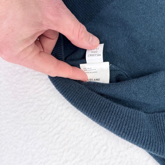 Fairlane Sweater Mens Size XXL Blue Crewneck Pullover Wool Cashere Blend Basics - Picture 4 of 7